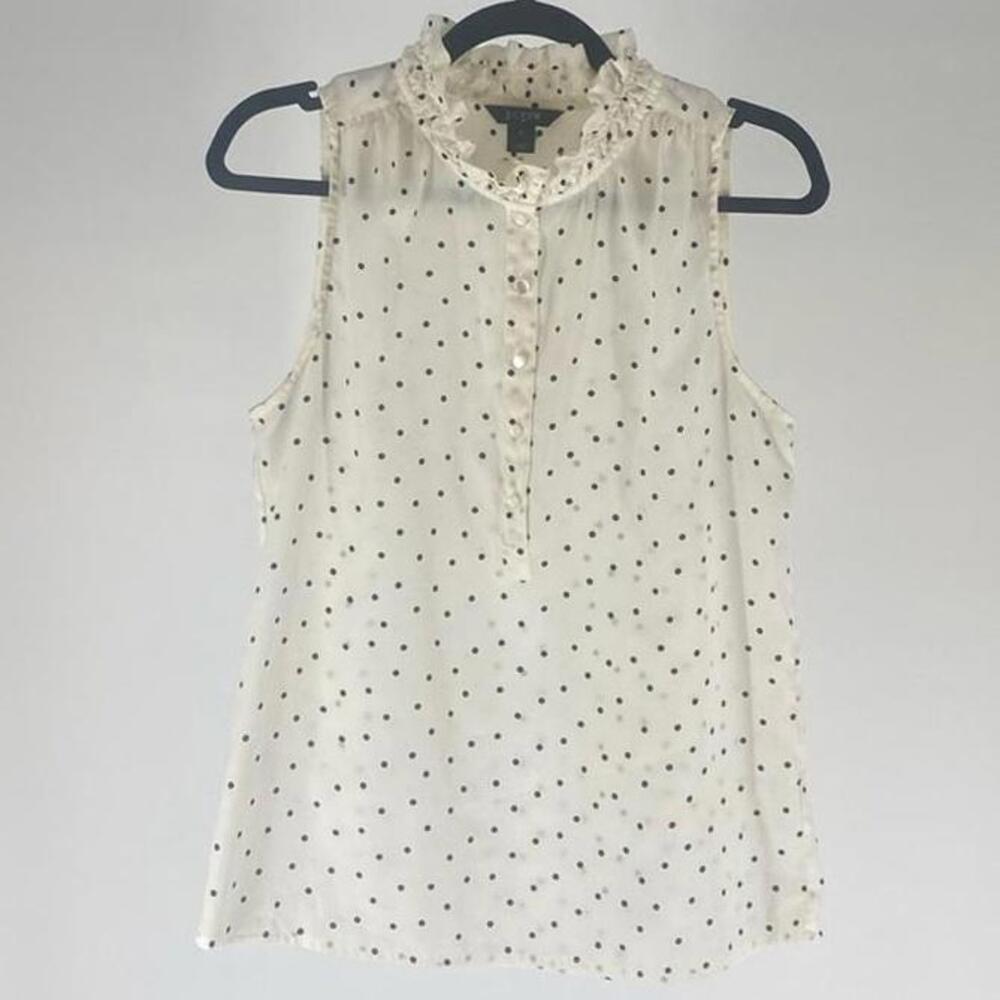 J.Crew Stylish Polka Dot Sleeveless Blouse